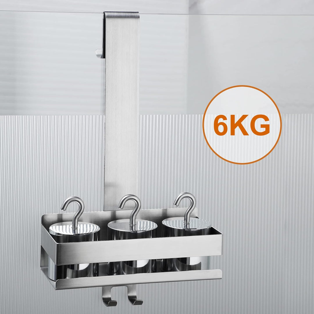 Cooeco Duschablage zum Hängen - Duschablage ohne bohren Edelstahl Duschkorb zum Hängen der Glas-Dusc