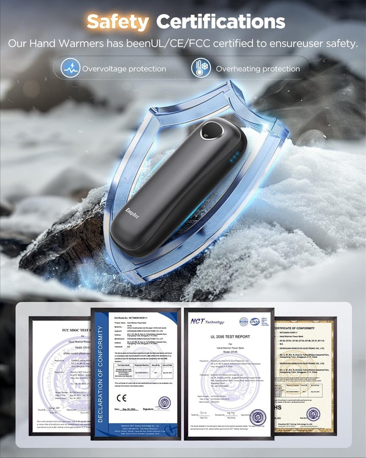 Handwärmer Elektrisch 10000mAh,EasyAcc 2er-Pack Handwärmers,3 Heating Modes Rechargeable Pocket Hand