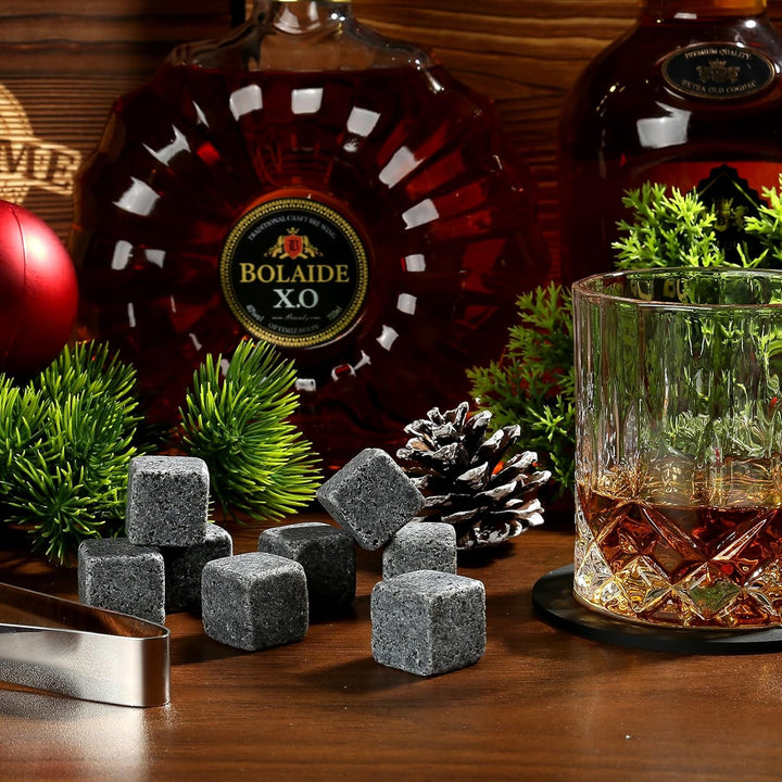 Whiskyglas Geschenkset, Whisky Steine, Whisky Geschenksets für Männer, 8 Whisky Steine 2 Kristall Wh