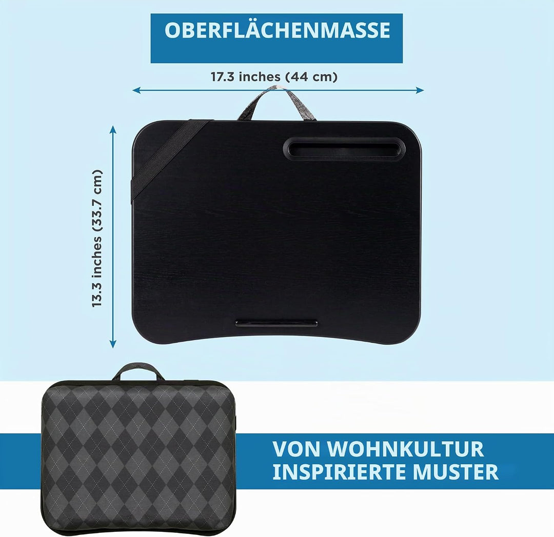 LAPGEAR Designer Schossschreibtisch mit Telefonhalter und Geräteleiste, für Laptops bis zu 15,6 Zoll