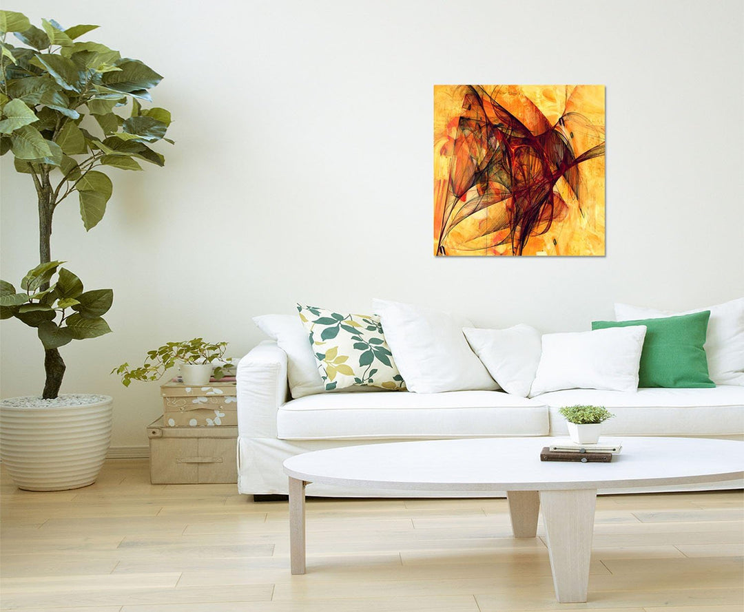 Paul Sinus Art Phantasie der Wärme - Abstrakt368_60x60cm Bild auf Leinwand Abstraktes Motiv quadrati