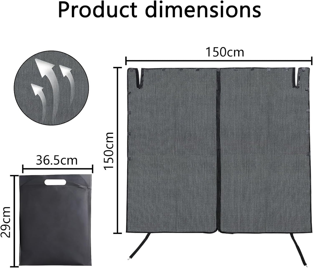 Fliegengitter für Camper Vans – Magnetisches Heckklappen Netz 180×150 cm – Mückenschutz & Sichtschut