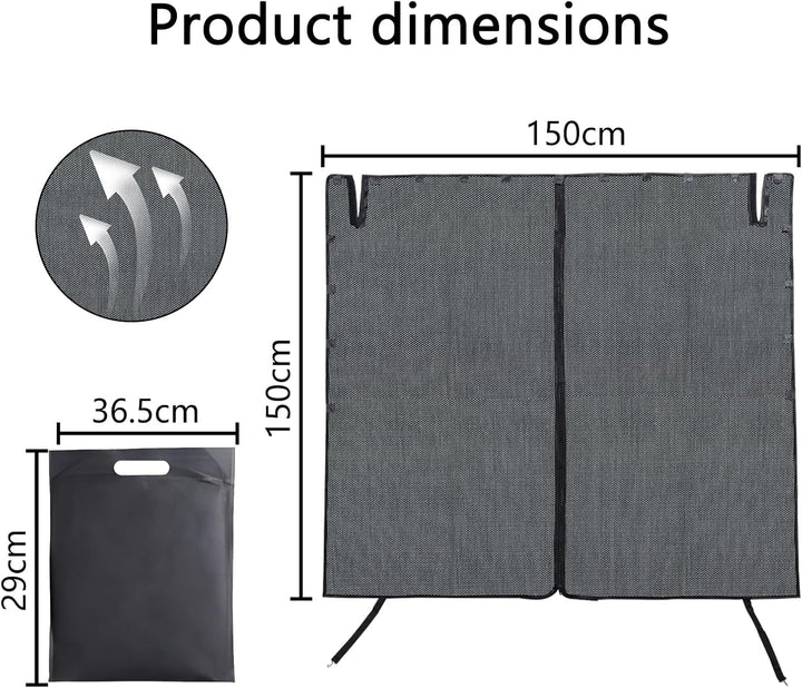 Fliegengitter für Camper Vans – Magnetisches Heckklappen Netz 180×150 cm – Mückenschutz & Sichtschut