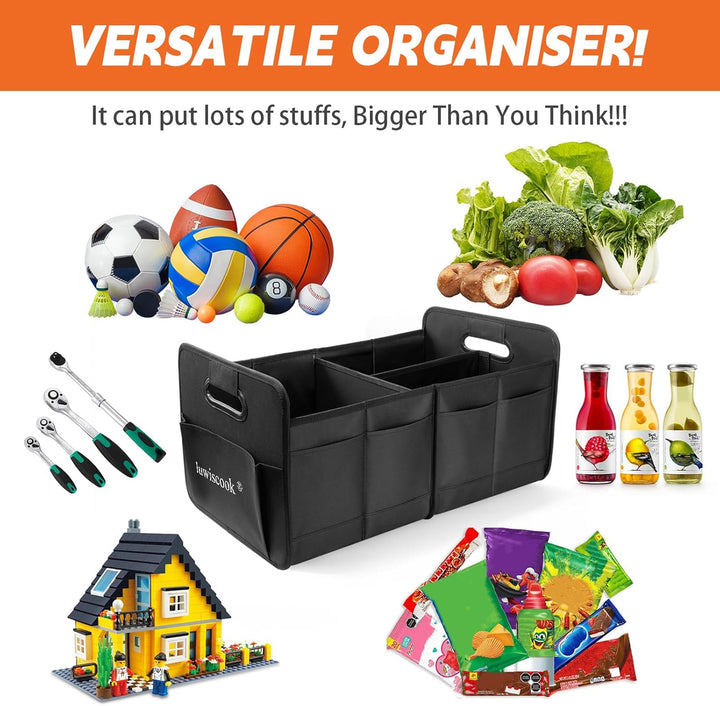 Auto Kofferraum Organizer, zusammenklappbarer Auto Kofferraum Organizer, 68L Lagerung Tidy mit 2 gro