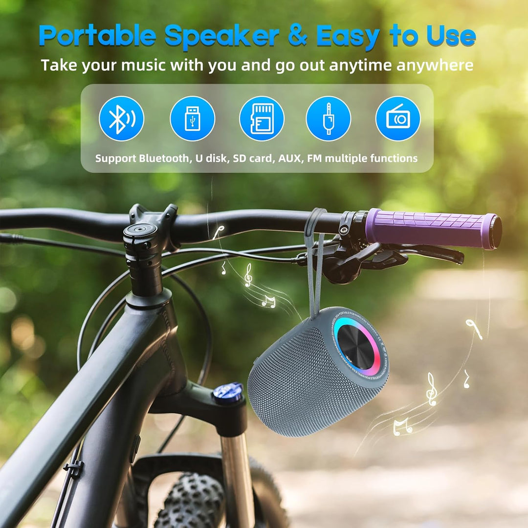 SENXINGYAN 20W Bluetooth Lautsprecher – Tragbare Musikbox mit 360° Stereo-Sound, LED-Lichtshow, IPX6