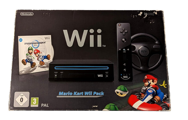 Nintendo Wii "Mario Kart Pack" - Konsole inkl. Mario Kart, Wii Wheel, Remote Plus Controller, schwar