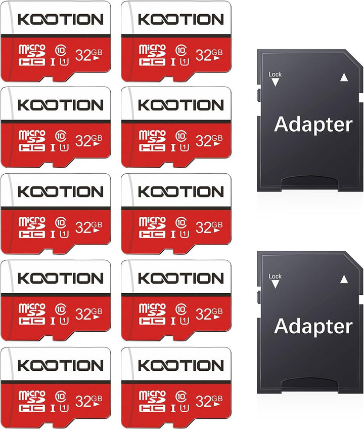 KOOTION 10 Stück Micro SD Karte 32GB Class 10 Speicherkarte SD MicroSDHC 10er Pack Mini SD Karte 32G