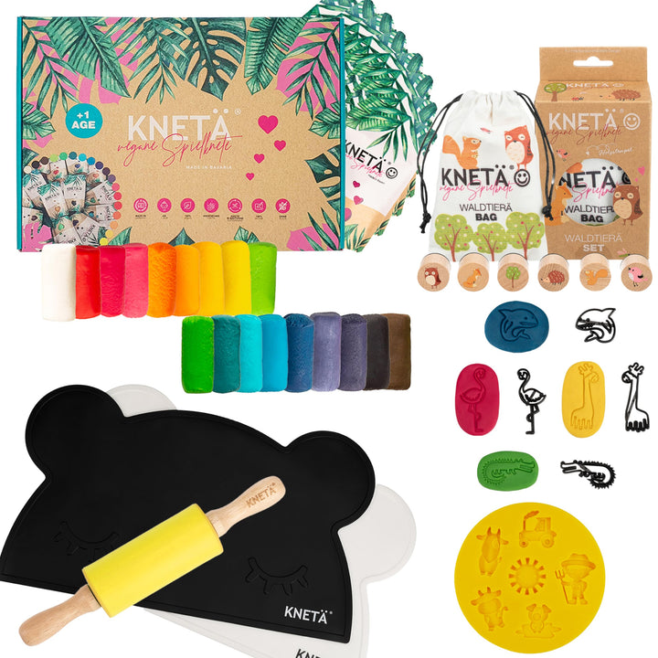 KNETÄ STARTÄR BUNDLES - Vegane Spielknete ab 1 Jahr I Made in Germany I Knetset I Knetzubehör (L), L