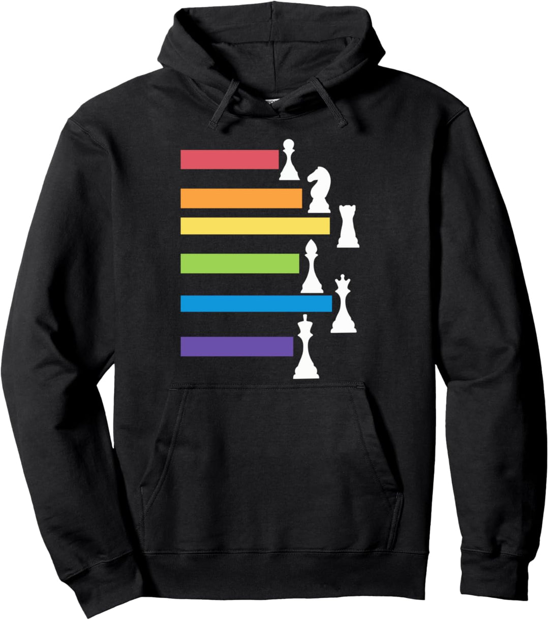 Retro Chess Player Gift - Vintage Chess Stripes Pullover Hoodie