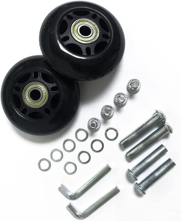 LOTOWELZON 2 x Ersatzräder für Gepäckkoffer, 50/64/70/75/84/90 mm Gummi-Inline-Rollschuhe mit 8 mm A