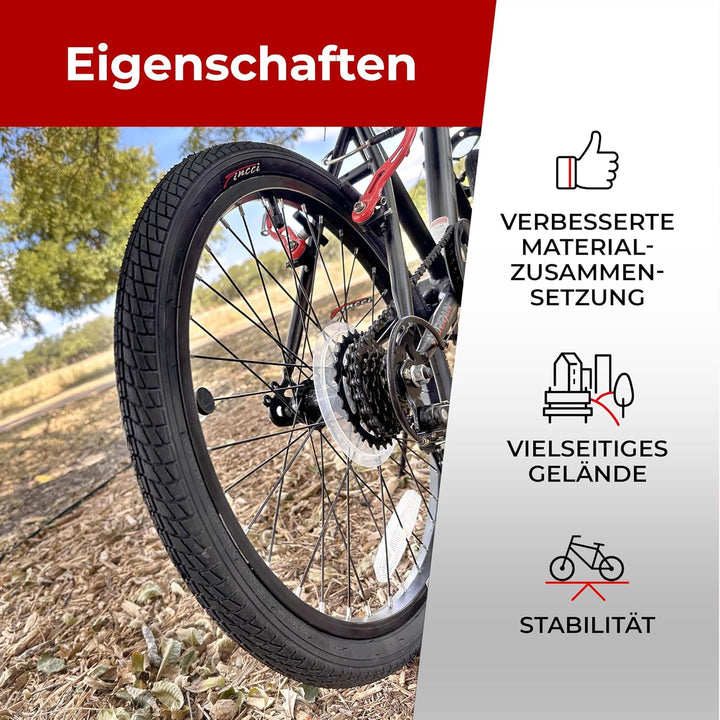 Fincci Set Paar Reifen 20 x 1.75 Zoll Mantel 47-406 mit Schrader Schlauch für BMX Fahrradmantel MTB