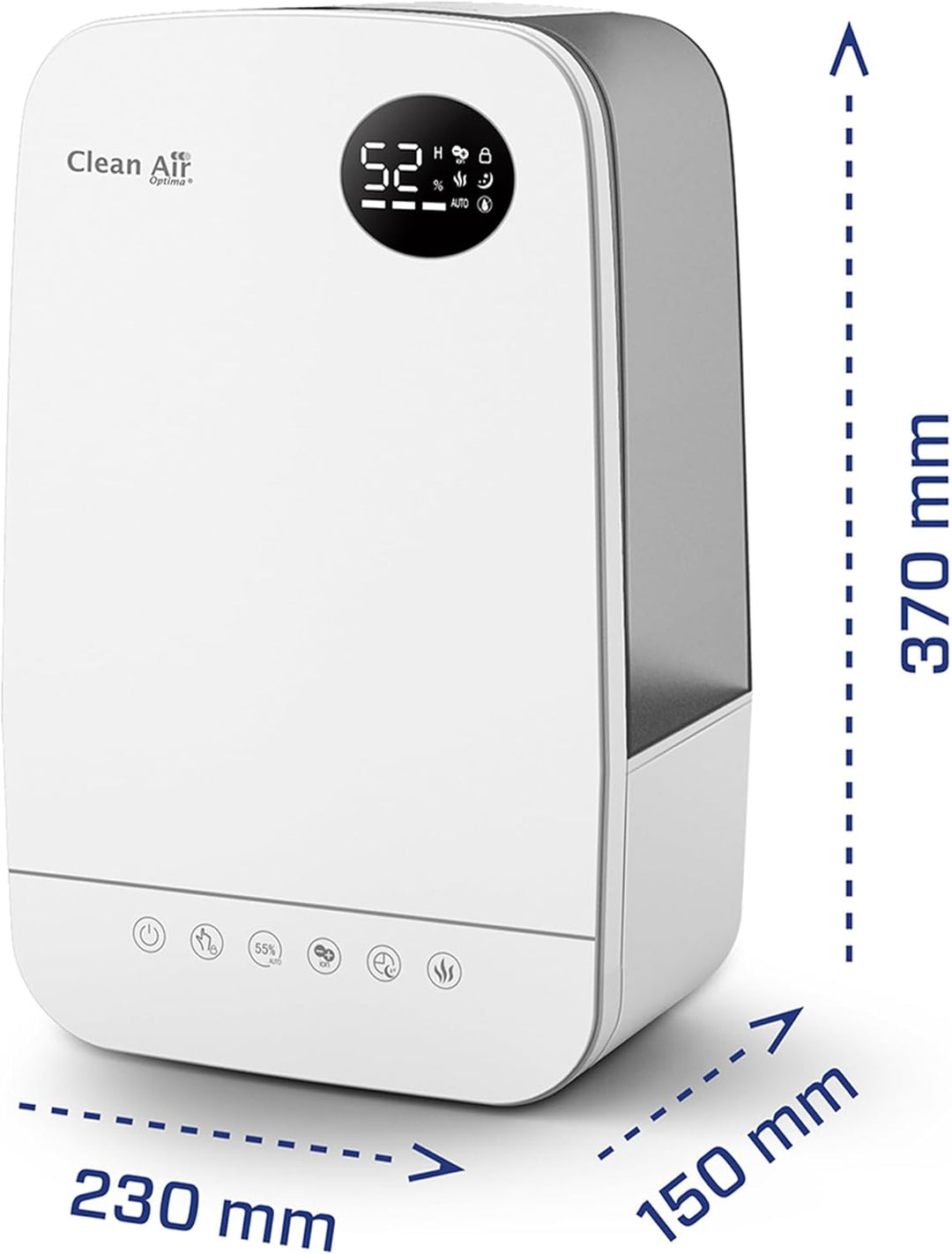 Luftbefeuchter mit Ionisator und Aromatherapie - Clean Air Optima CA-606W- Befeuchtungsleistung max.