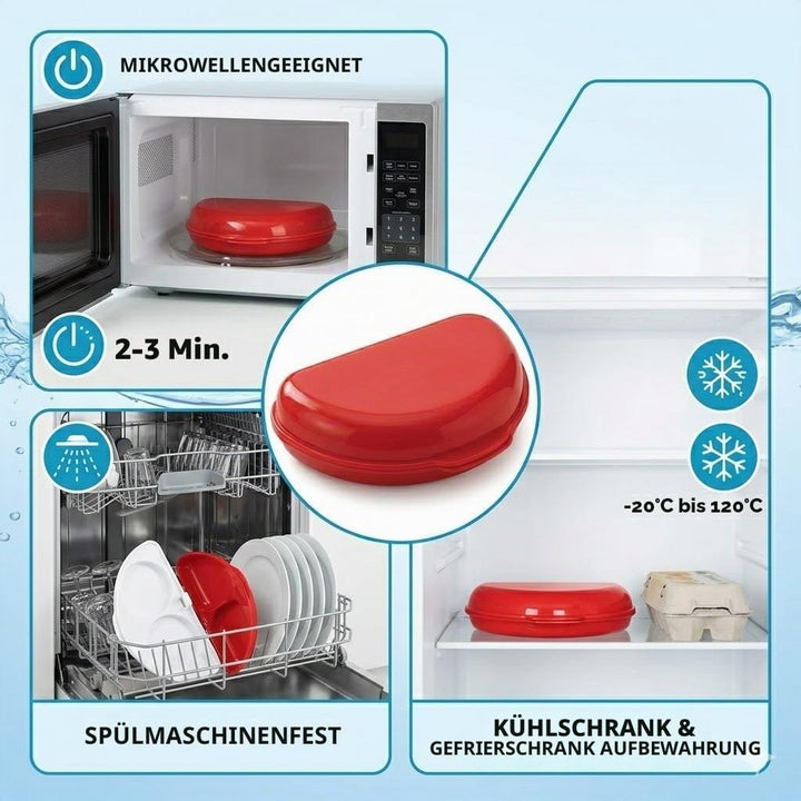Mikrowellen Eierkocher 2-in-1, Eierkocher Mikrowelle mit Pochierte Eier Form,Vielseitiger Egg Poache