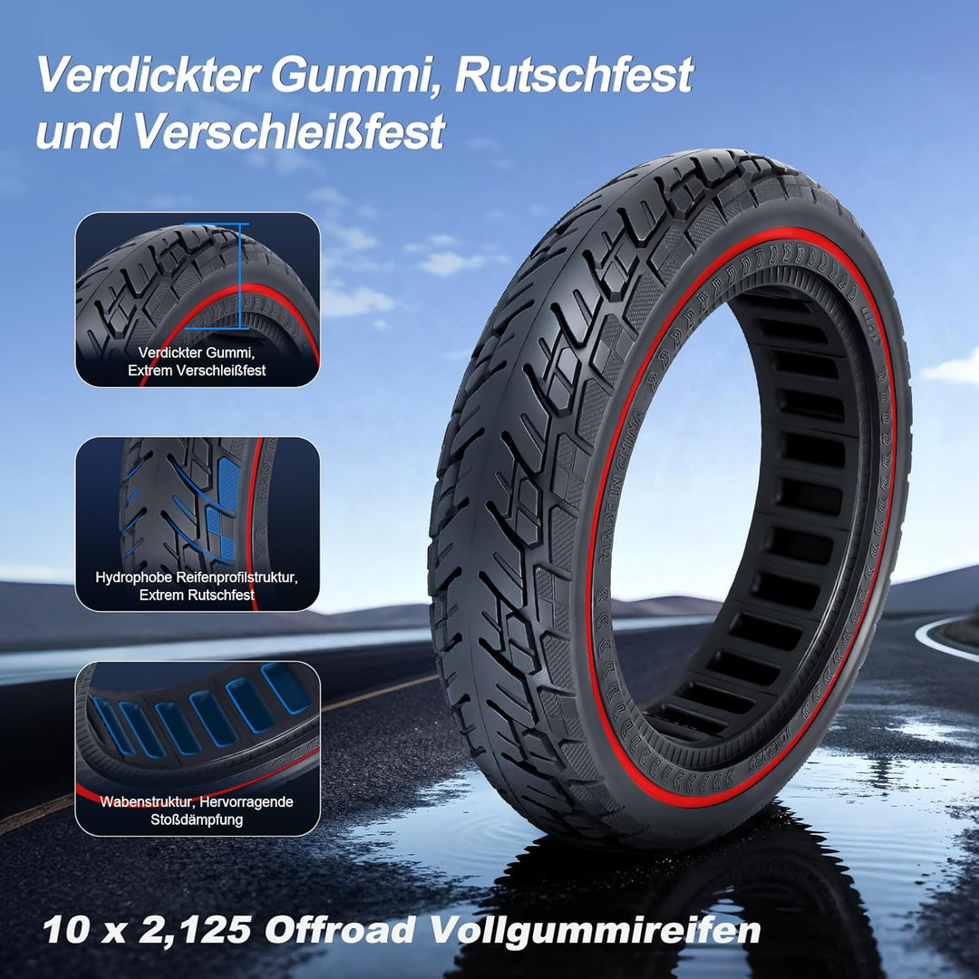 250 x 54 Vollreifen für Xiaomi 4 Pro/Lite Elektroroller, 10 x 2,125 Vollgummireifen für Ninebot F20