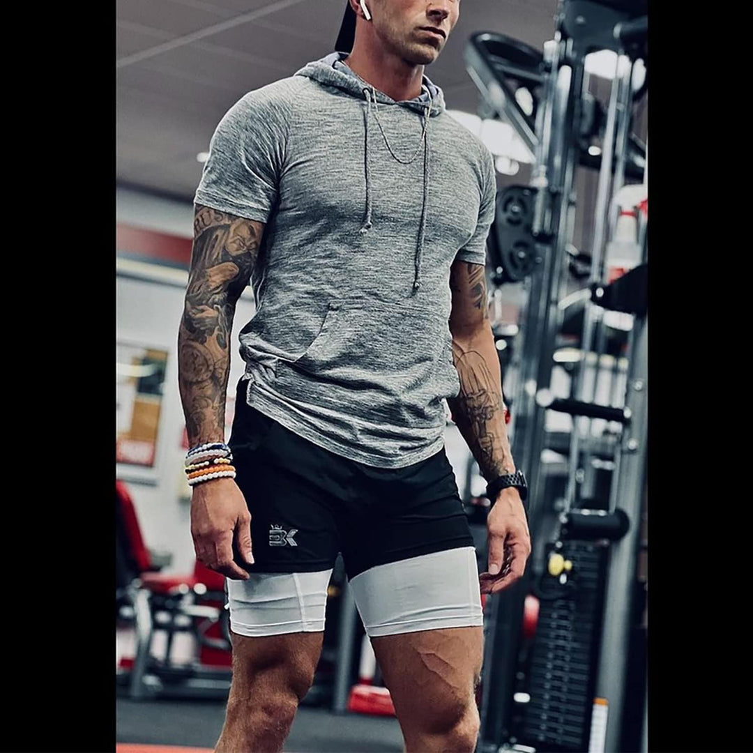 BROKIG Laufhose Herren Kurz Trainingsshorts Running Shorts | Herren Sport Shorts Schnell Trocknend K