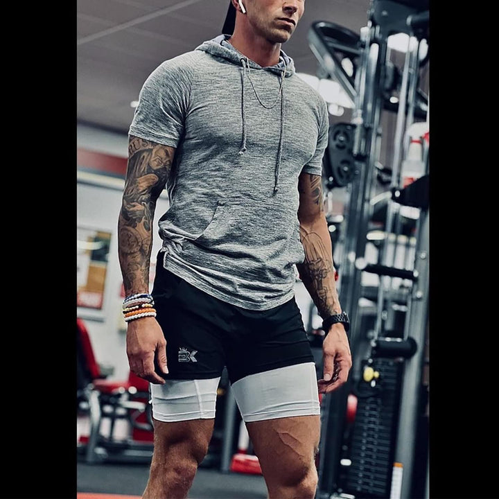 BROKIG Laufhose Herren Kurz Trainingsshorts Running Shorts | Herren Sport Shorts Schnell Trocknend K