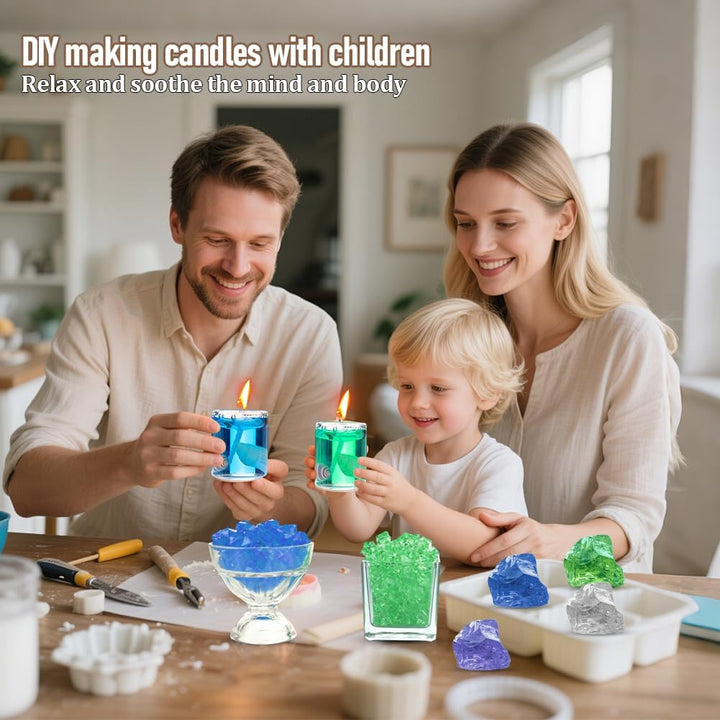 RANJIMA Gel Wachs Kerze Making Kit, Gelee Wachs DIY Kerze Machen Handgefertigte Material Crystal für