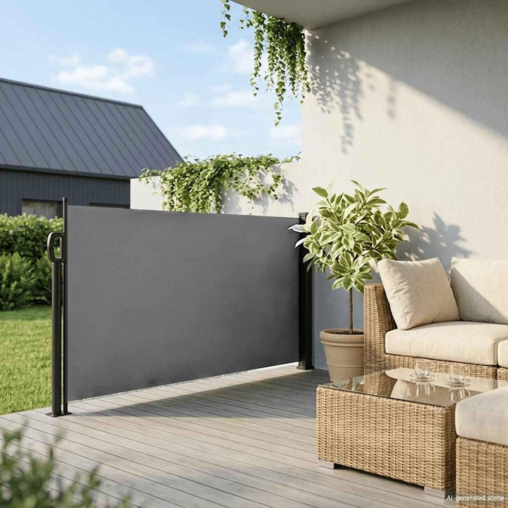 vidaXL Ausziehbare Seitenmarkise Anthrazit 140x500 cm 140 x 500 cm Anthrazit, 140 x 500 cm Anthrazit