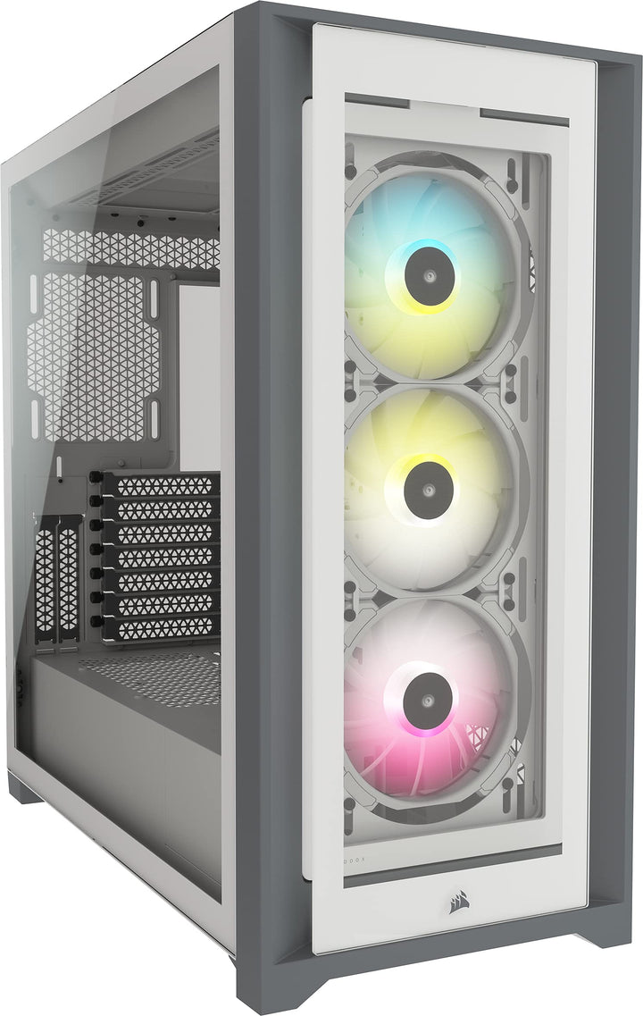 Corsair iCUE 5000X RGB Mid-Tower-ATX-PC-Smart-Gehäuse mit Gehärtetem Glas (Vier Paneele aus Gehärtet