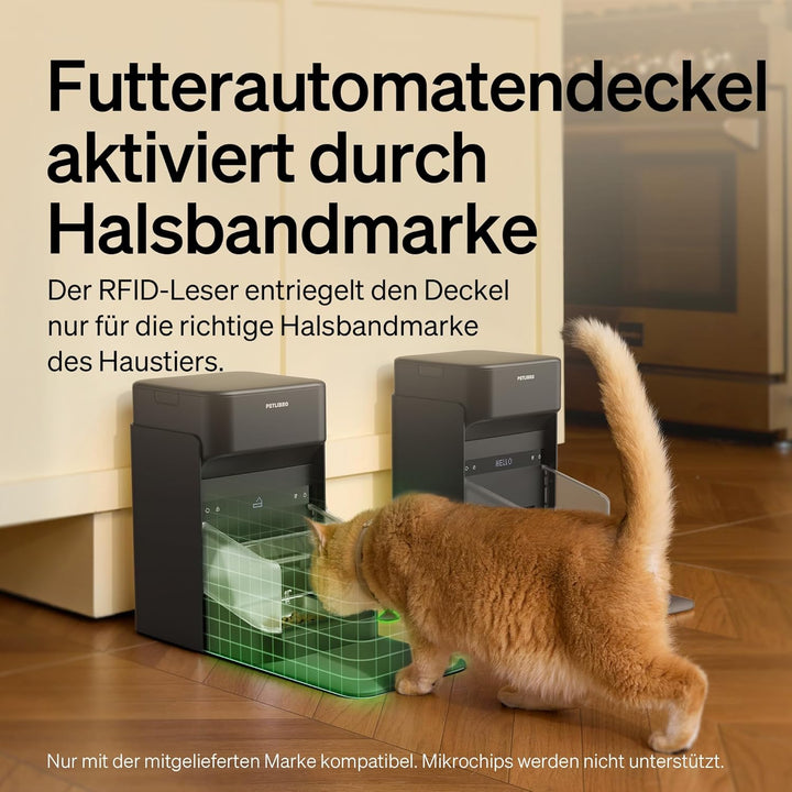 PETLIBRO Futterautomat Katze RFID, 5G Wi-Fi Katzenfutter Automat, Futterspender Katze mit Collar-Tag