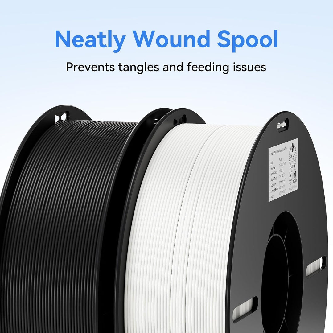 Creality Ender PLA Filament 1,75mm, 5 Schwarz-5 Weiss Set, 10er-Pack 1kg Spulen, Massgenauigkeit ±0,
