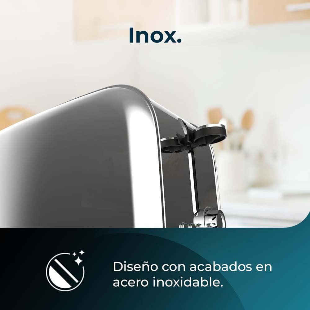 Cecotec Vertikaler Toaster Toastin' time 1500 Inox, 1500W, Doppelter langer und breiter Schlitz 3,8