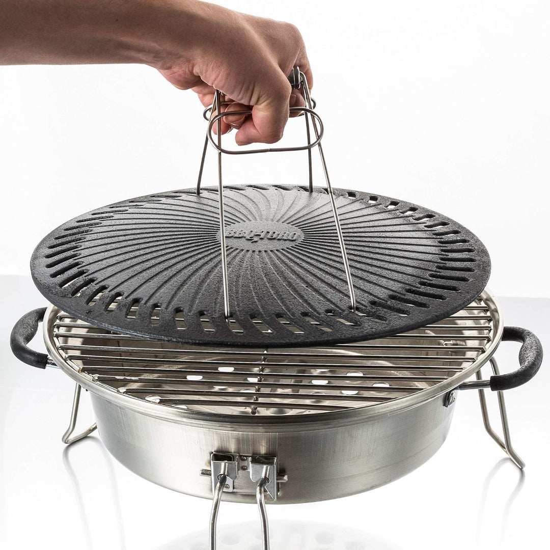 BBQ-Toro Grill Set für Raketenofen | Grillset mit Gusseisen Grillplatte, Grillrost, Tropfschale und