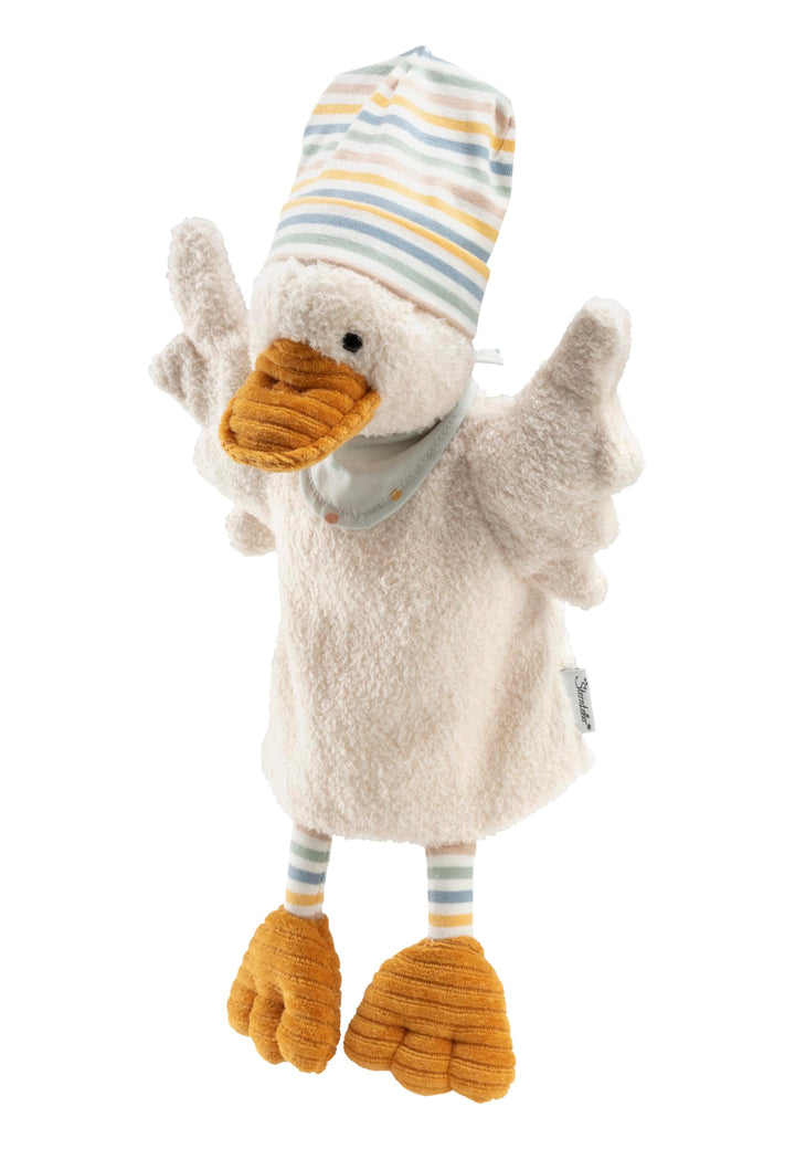 Sterntaler Handpuppe Ente Edda Lou mit Beanie Mütze, perfekt zum Geschichten erzählen, für das Kaspe