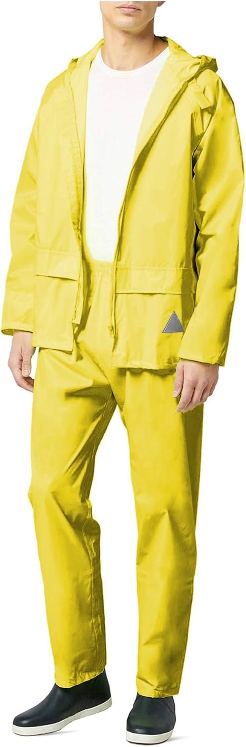 Result Schwerer, wasserdichter Herren-Regenanzug (Jacke und Hosenanzug) L Schwarz, L Schwarz