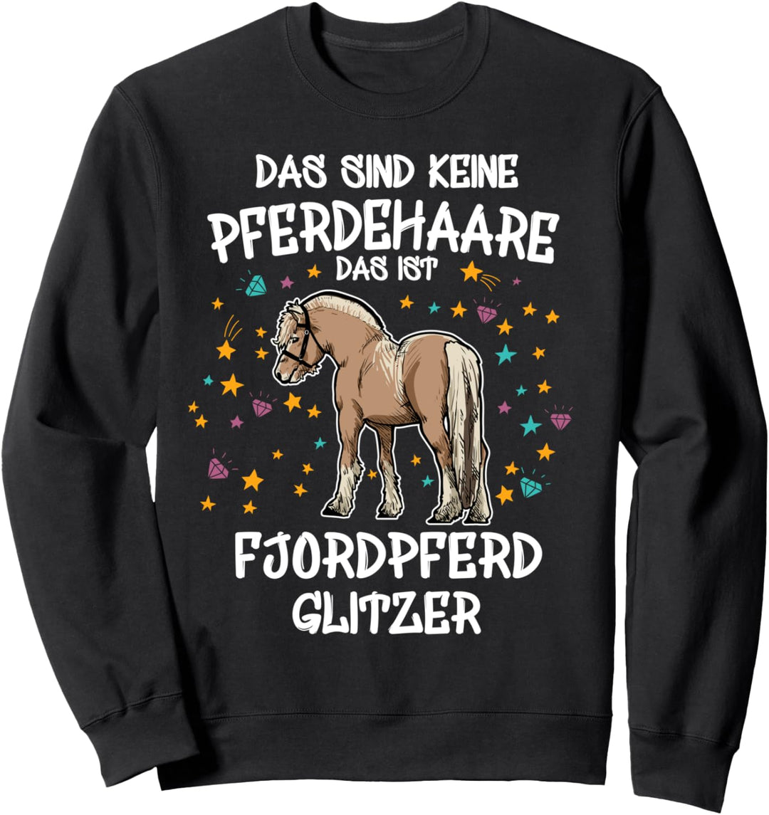 Norwegisches Fjordpferd Glitzer Pferd Reiten Geschenk Fjordi Sweatshirt
