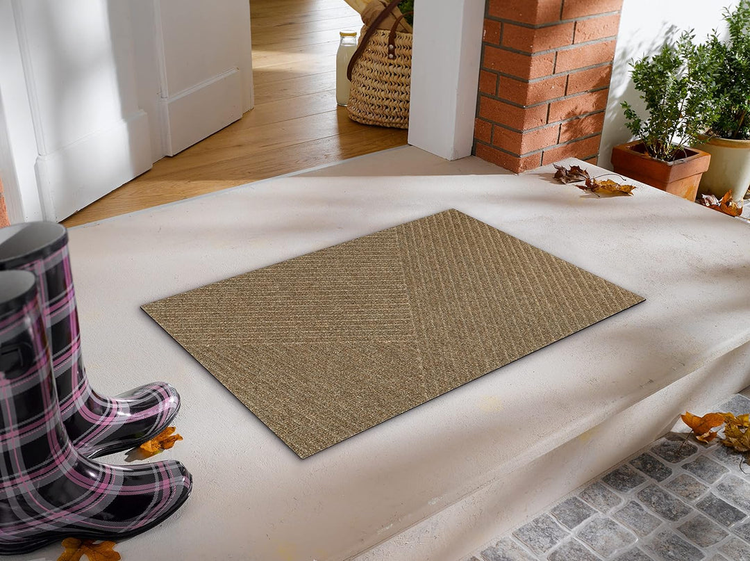 DUNE Stripes Taupe 45x75cm, innen und aussen, waschbar