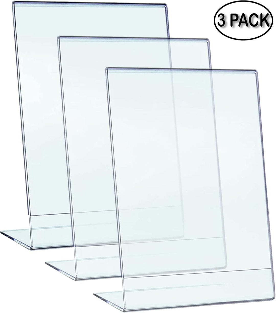 PaJaDa - Aufsteller A4, transparentes Plexiglas, 3er Pack mit L-Form, Menühalter, Leistenhalter, Ban