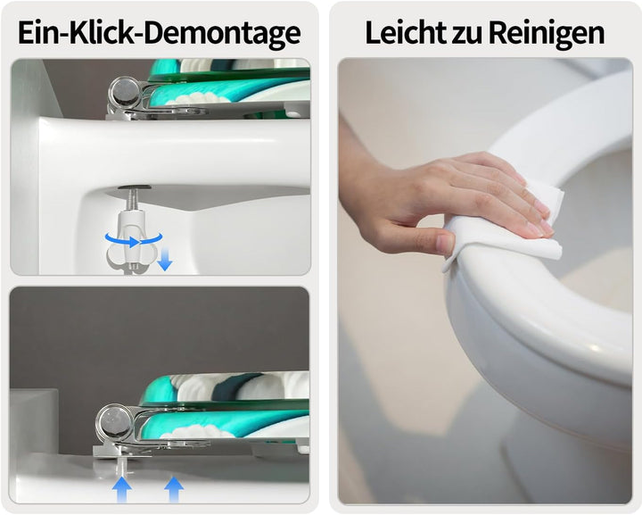 Toilettendeckel mit Absenkautomatik, WC Sitz mit Absenkautomatik Oval Form klodeckel Einfache Reinig
