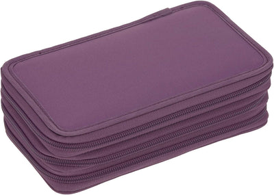 LÄSSIG Federmäppchen befüllt 20-teilig / School Triple Pencil Case Unique Lila, Lila