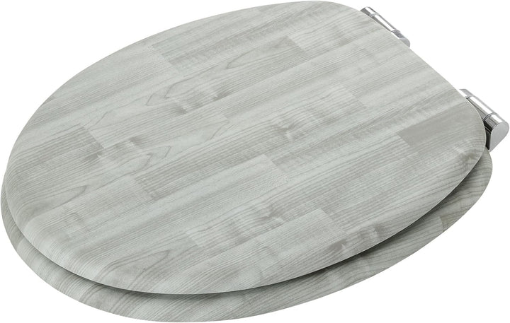 Tiger Titan Toilettensitz, WC-Sitz mit Absenkautomatik und Soft-Touch-Oberfläche, Holz, Farbe: Grau,