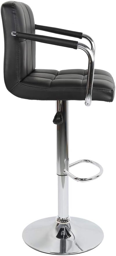 Flyelf 2 x Barhocker schwarz mit lehne und Armlehnen,höhenverstellbar 54,5-75,5cm