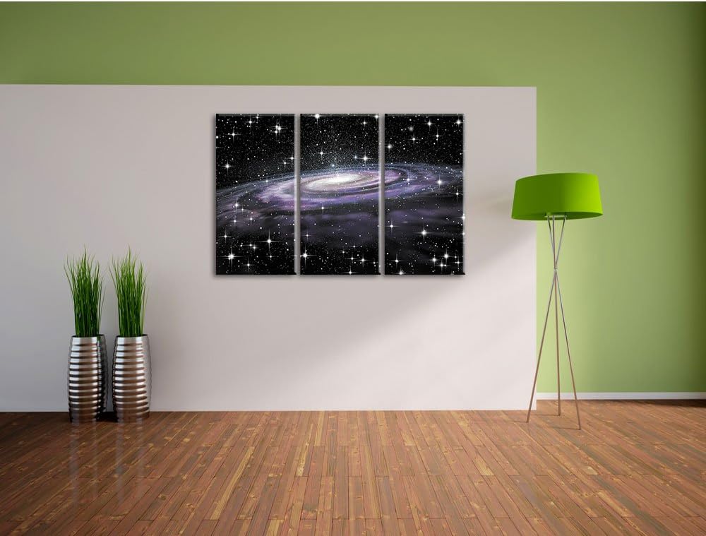 Pixxprint Spiralgalaxie im Weltall als Leinwandbild/Grösse: 3 Teilig (120x80) cm/Wandbild/Kunstdruck