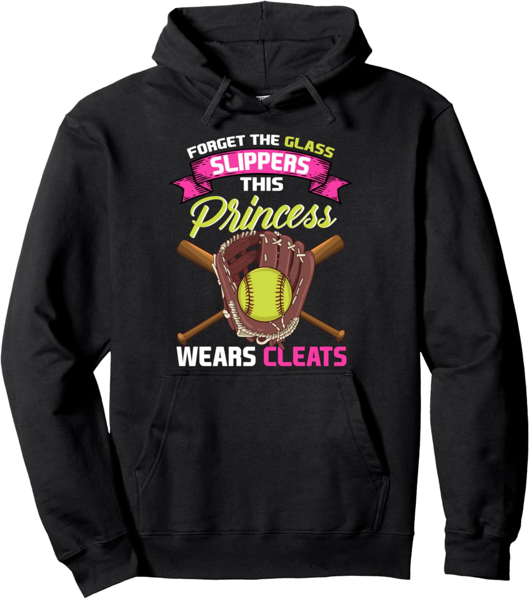 Softball Forget Glass Slippers This Princess Wears Cleats Pullover Hoodie