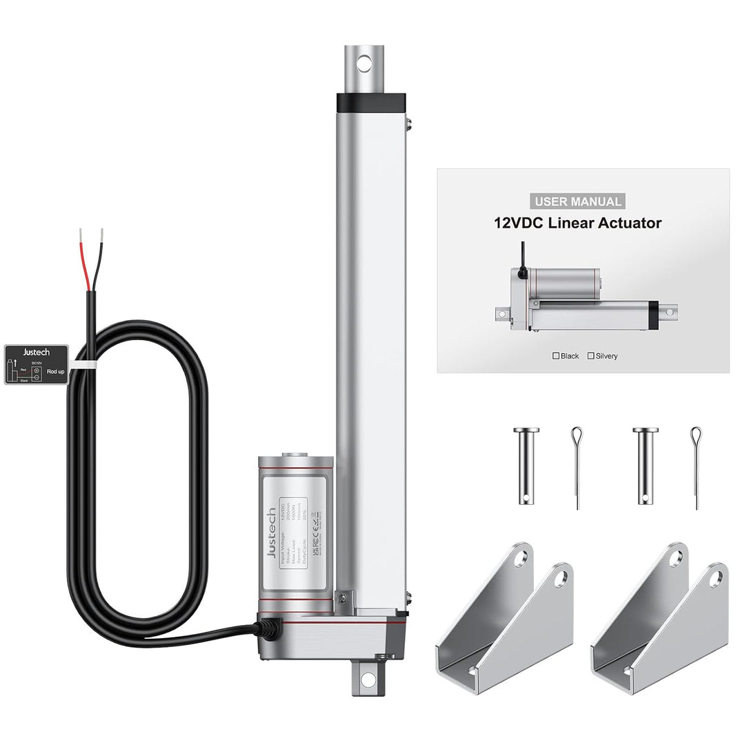 Justech Lineartechnik Aktuatoren Linear Actuator 200mm Linearantrieb 1500N/330 LBS IP65 10mm/s Motor