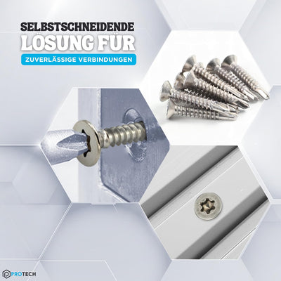 PROTECH 200 Stück Bohrschrauben Form O TORX 4,8x50 DIN 7504 Edelstahl A2 V2A Rostfrei Senkkopf-Schra