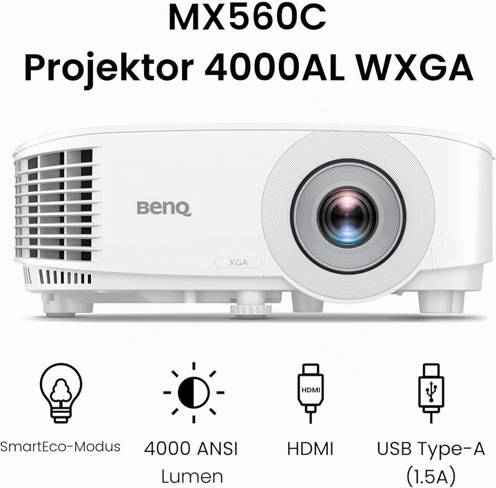 BenQ MX560C XGA Business Beamer – DLP, 4.000 Lumen hohe Helligkeit, 20.000:1 hoher Kontrast, HDMI/VG