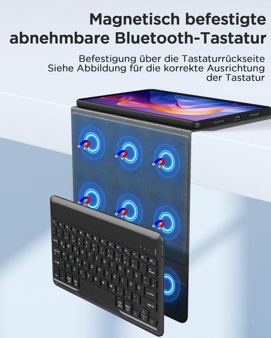EasyAcc Tastatur Hülle Kompatibel mit Xiaomi Redmi Pad 2 11 Zoll mit Schutzfolie, [QWERTZ Deutsches]