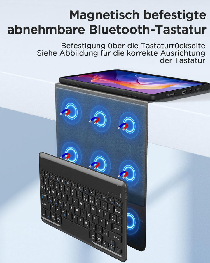 EasyAcc Tastatur Hülle Kompatibel mit Xiaomi Redmi Pad 2 11 Zoll mit Schutzfolie, [QWERTZ Deutsches]