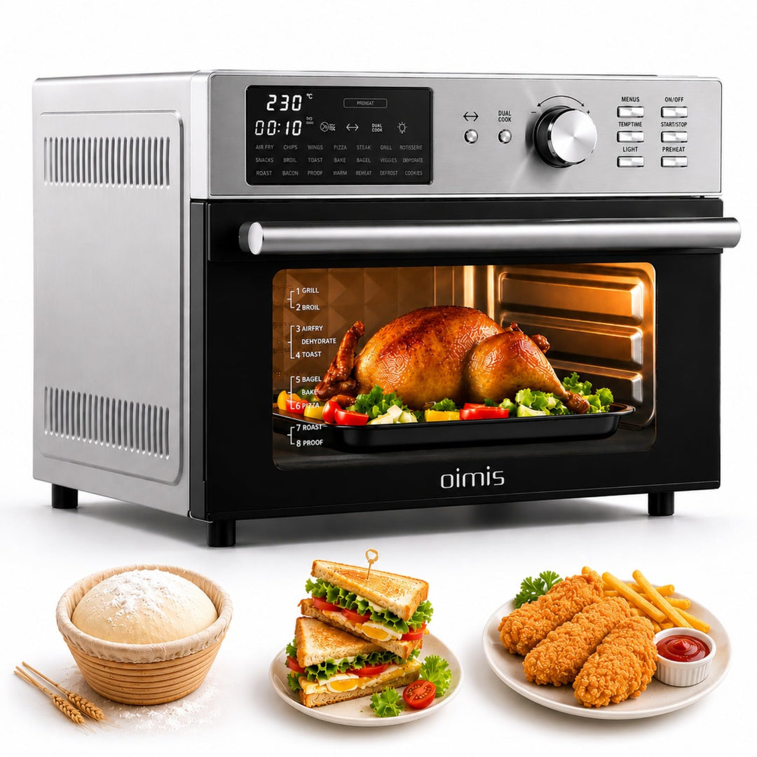 Heissluftfritteuse xxl 30°C-230°C, Mini backofen mit Umluft, 1800W Air Fryer Ofen, Grosse Kapazität