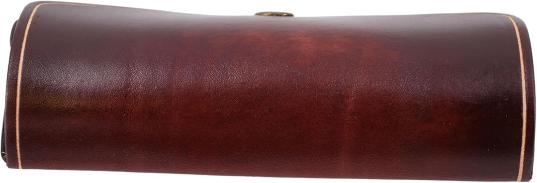 Mika Unisex Brillenetui Gross aus Echt Leder/Sattelleder, Etui für Brillen und Sehhilfen, Sonnenbril