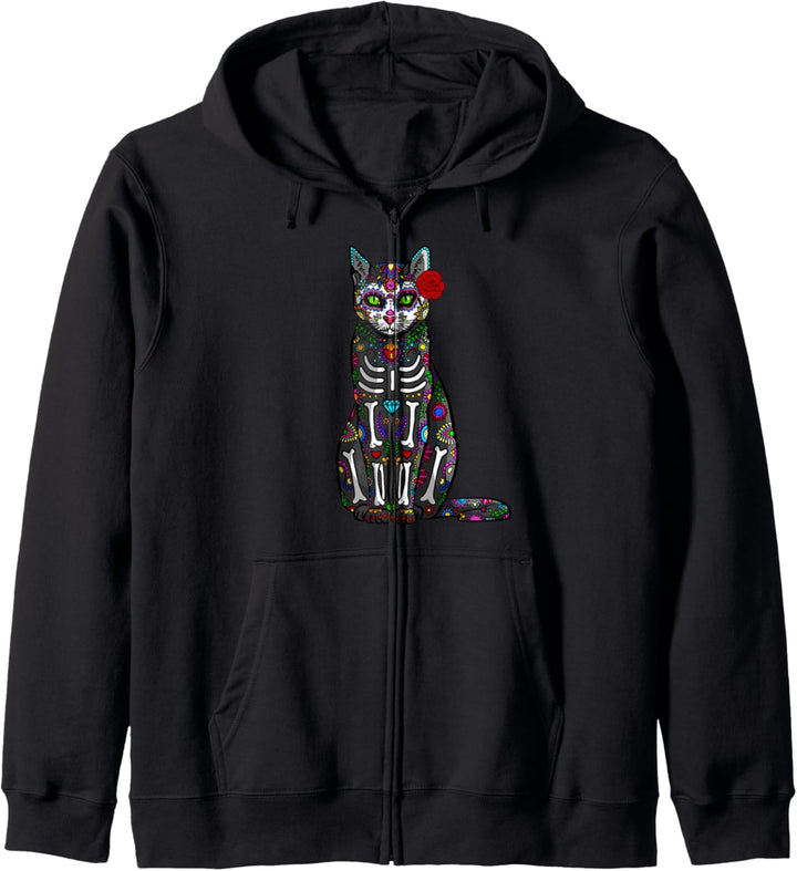 Mexiko Dia De Los Muertos Calavera Katze Day Of The Dead Kapuzenjacke