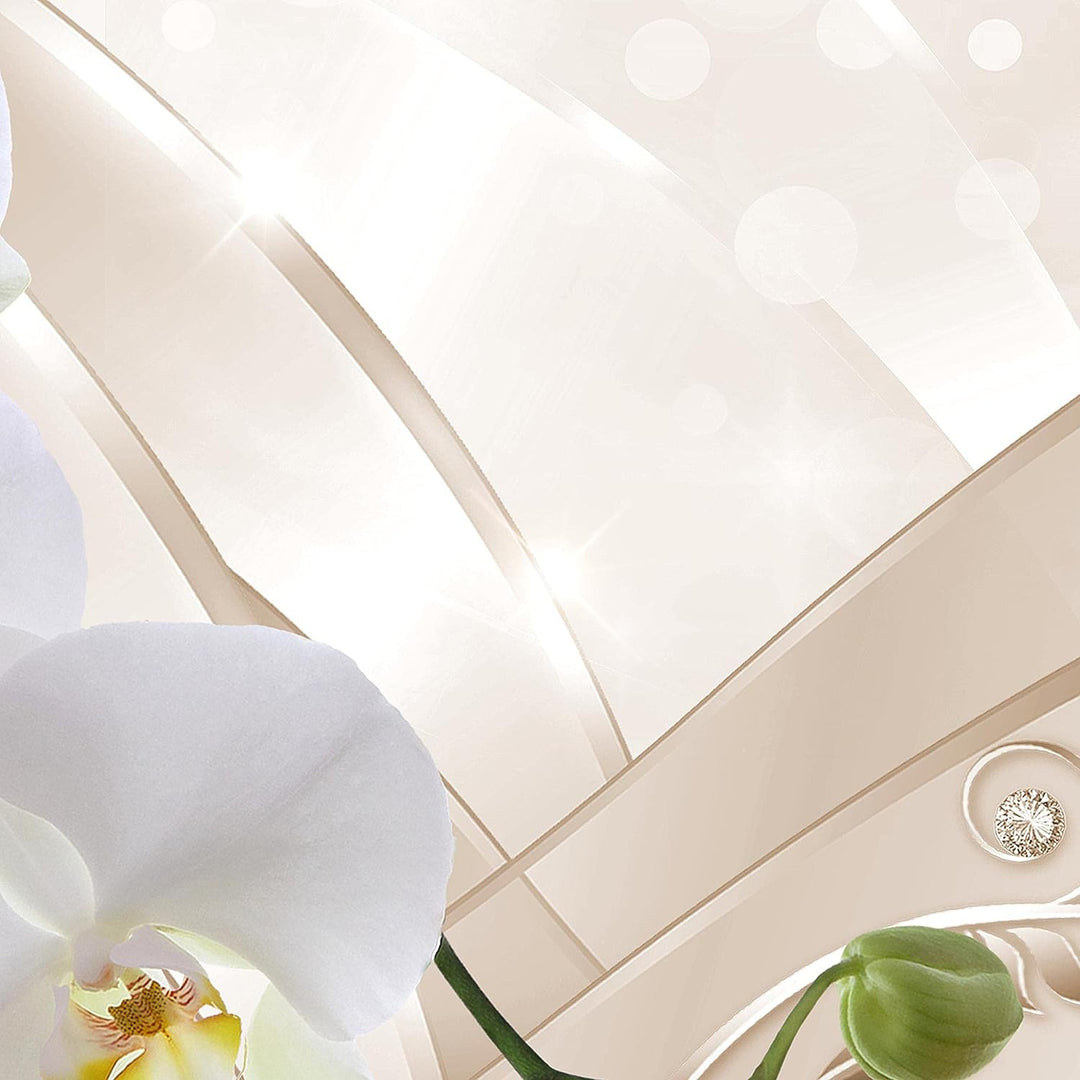Runa Art Wandbilder Blumen Orchidee 5 Teilig Bild auf Vlies Leinwand Deko Wohnzimmer Abstrakt Biege
