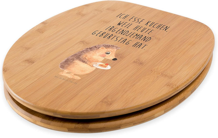 Mr. &amp; Mrs. Panda Motiv WC Sitz Igel mit Kuchenstück - Geschenk, Gute Laune, Klodeckel, Tiermotive, T