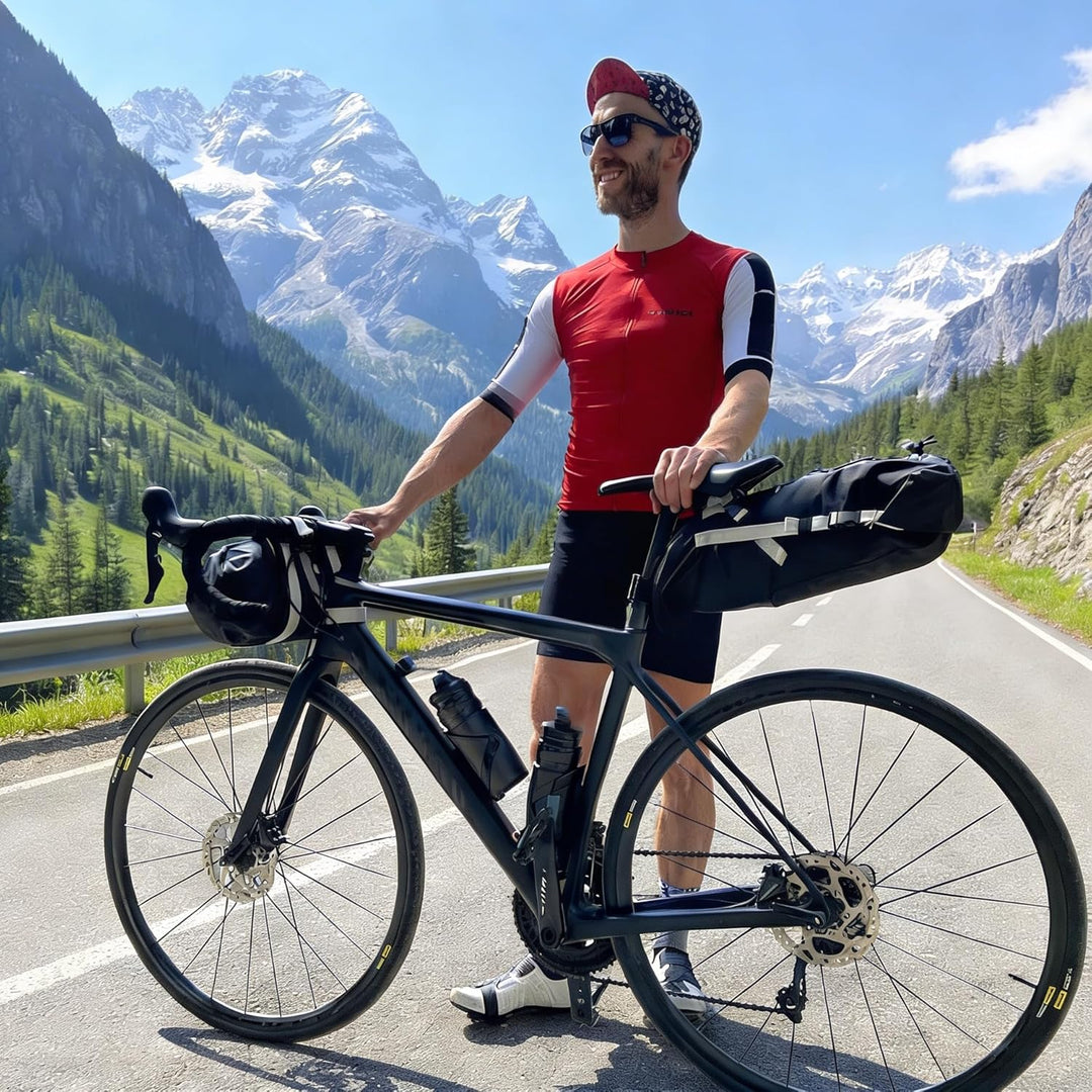 Fahrrad LENKERTASCHE und SATTELTASCHE im Set 17 Liter, bikepacking Taschen wasserdicht Ultraleicht o