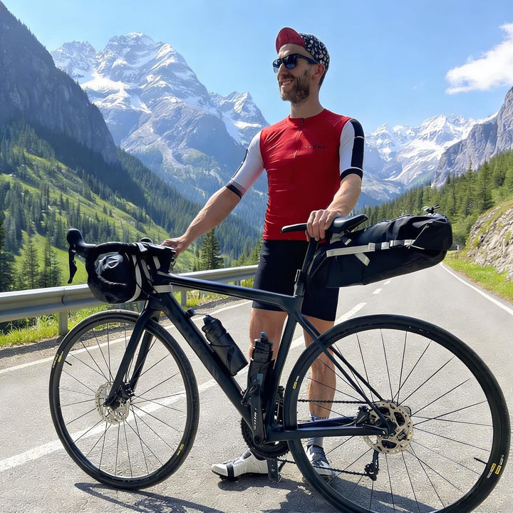 Fahrrad LENKERTASCHE und SATTELTASCHE im Set 17 Liter, bikepacking Taschen wasserdicht Ultraleicht o